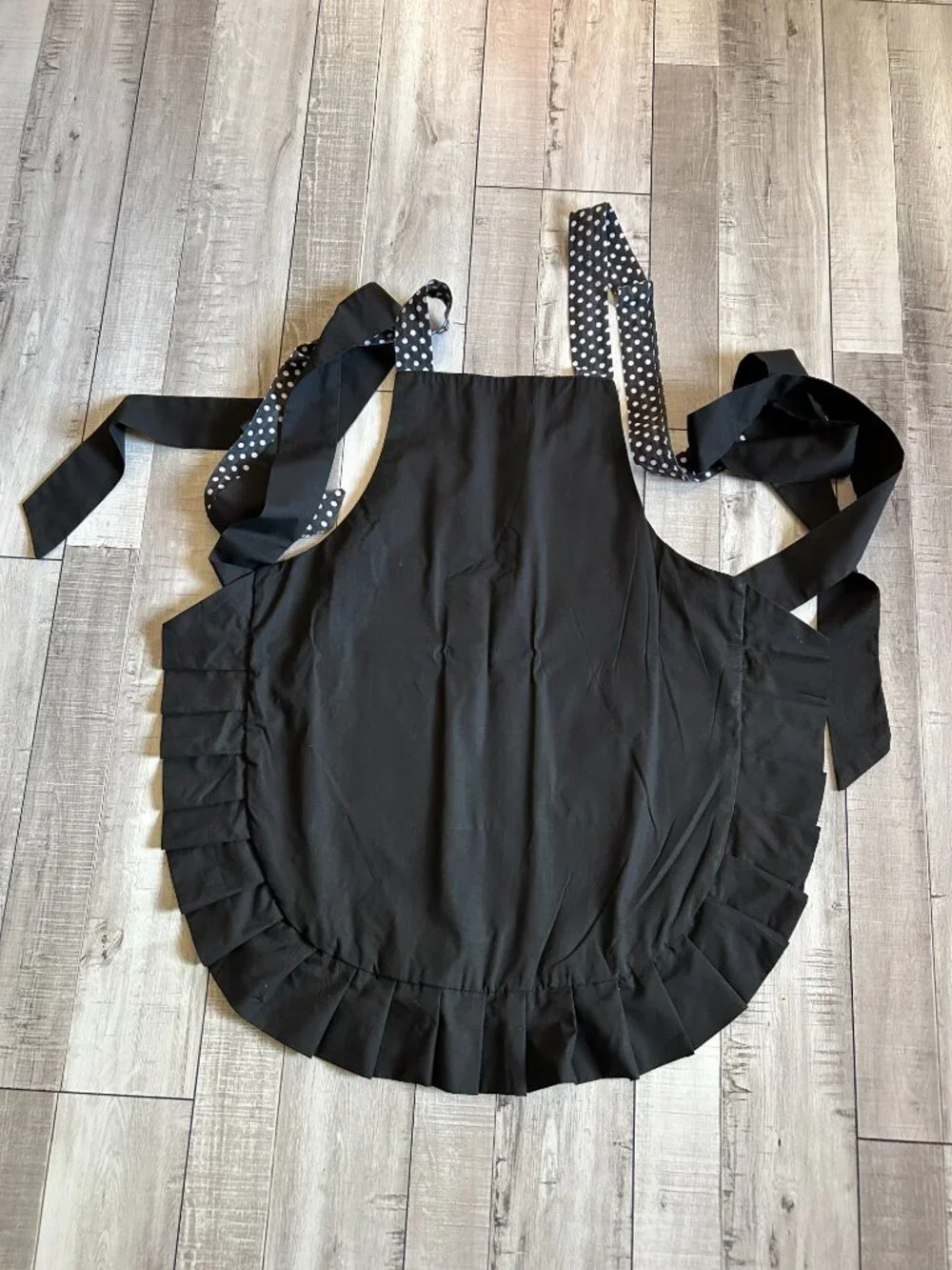 Floral & Polka Dot Ruffled Bib Apron Large Double Pocket